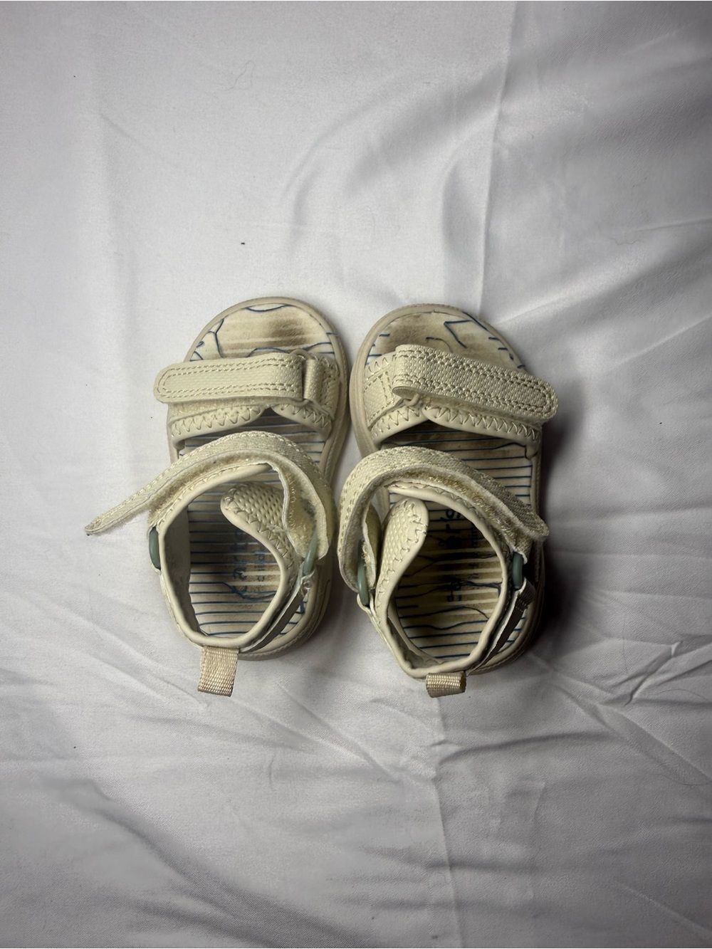 Toddler Cream Velcro Sandals Size 3